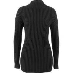 Swetry klasyczne damskie: Sweter ze stójką bonprix czarny