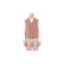 Kamizelki garniturowe Brunello Cucinelli ML4101932. Brązowe kamizelki garniturowe męskie Brunello Cucinelli, bez wzorów. Za 3360,21 zł.