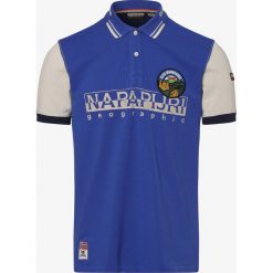 Napapijri - Męska koszulka polo – Eishop, niebieski. Niebieskie koszulki męskie Napapijri, m, z nadrukiem, bez rękawów. Za 449,95 zł.