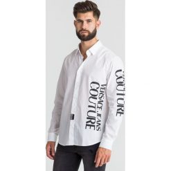 KOSZULA Versace Jeans Couture. Białe koszule męskie Versace Jeans Couture, m, z nadrukiem, z bawełny, z klasycznym kołnierzykiem, bez rękawów. Za 769,00 zł.