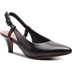 Sandały CLARKS - Linvale Loop 261400234 Black Leather. Czarne klapki damskie marki Clarks, bez wzorów, ze skóry, bez obcasa, na obcasie. Za 299,00 zł.