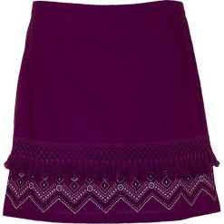 Spódnica w kolorze ciemnofioletowym. Fioletowe spódniczki damskie Coline, s, bez wzorów, z bawełny, midi, rozkloszowane. W wyprzedaży za 42,95 zł.
