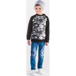 Bluzy chłopięce: BLUZA DZIECIĘCA BEZ KAPTURA KB003 – CZARNA/MORO