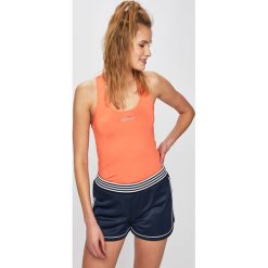 Ellesse - Top. Niebieskie bluzki damskie Ellesse, l, z nadrukiem, z elastanu, z okrągłym kołnierzem, bez rękawów. W wyprzedaży za 59,90 zł.