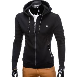 Bluzy męskie: BLUZA MĘSKA ROZPINANA Z KAPTUREM B744 – CZARNA
