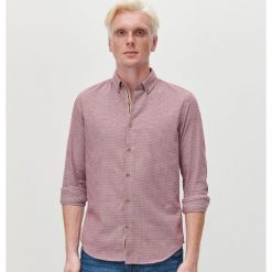 Wzorzysta koszula slim fit - Bordowy. Czerwone koszule męskie Reserved, s, bez wzorów, bez kołnierzyka, bez rękawów. Za 109,99 zł.