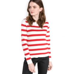 SELECTED Alina Sweter Czerwony Biały. Czerwone bluzy damskie Selected, xs, w paski, z bawełny, bez rękawów, bez kaptura. Za 223,95 zł.
