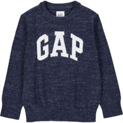 Sweter w kolorze granatowym. Niebieskie swetry chłopięce Gap Kids, bez wzorów, z bawełny, z okrągłym kołnierzem. W wyprzedaży za 62,95 zł.
