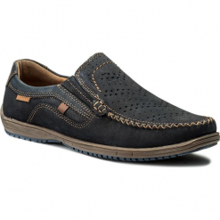 Mokasyny LASOCKI FOR MEN - MB-BUSH-01 Granatowy. Niebieskie mokasyny męskie marki Lasocki For Men, z materiału. Za 189,99 zł.