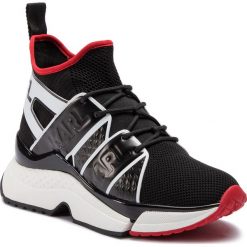 Sneakersy KARL LAGERFELD - KL61621 Black Knit Textile W/White. Czarne półbuty damskie marki KARL LAGERFELD, bez wzorów, ze skóry, bez obcasa, na obcasie, bez zapięcia. Za 1019,00 zł.