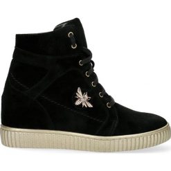 Sneakersy czarne na koturnie. Czarne sneakersy damskie Arturo Vicci, ze skóry. Za 319,00 zł.