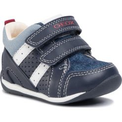 Sneakersy GEOX - B Each B. B B020BB 08513 C0693 Navy/Lt Blue. Niebieskie trampki chłopięce Geox, bez wzorów, ze skóry, na rzepy. W wyprzedaży za 189,00 zł.