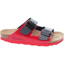 Buty damskie: Klapki w kolorze czarno-czerwonym