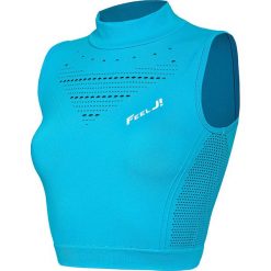 Seamless Crop Top Lagoon. Topy damskie FJ!, z aplikacjami, z elastanu, z krótkim rękawem, na fitness i siłownię. W wyprzedaży za 138,75 zł.