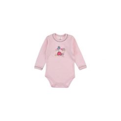 BODY NIEMOWLĘCE DŁUGI RĘKAW. Różowe body niemowlęce TXM, bez wzorów, ze skóry, z długim rękawem. Za 19,99 zł.