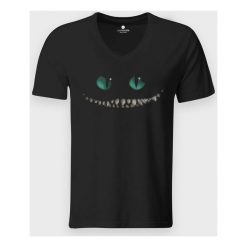 Koszulka męska v-neck Cheshire cat. Koszulki męskie MegaKoszulki, m, bez wzorów, z bawełny, klasyczne, bez kołnierzyka, bez rękawów. Za 59,90 zł.