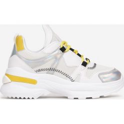 Biało-Żółte Sneakersy Noonhold. Białe sneakersy damskie Renee. W wyprzedaży za 74,99 zł.