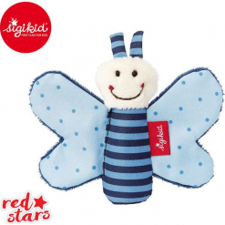 SIGIKID Miękka mini – przytulanka Niebieski motylek z szeleszczącymi skrzydełkami Red Stars. Czerwone przytulanki i maskotki SIGIKID. Za 24,99 zł.