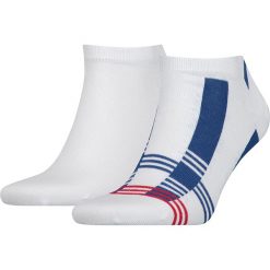Skarpety Tommy Hilfiger Stripe 2Pak 392007001-105. Białe skarpetki męskie TOMMY HILFIGER, z aplikacjami, z elastanu. Za 39,99 zł.