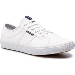 Tenisówki JACK&JONES - Jfwross Canvas 12150425 Bright White. Białe półbuty damskie marki Jack&Jones, bez wzorów, z gumy, bez zapięcia. Za 199,00 zł.