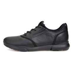 Geox Tenisówki Męskie Nebula S 41 Czarny. Czarne trampki męskie Geox, bez wzorów, z materiału, bez zapięcia. W wyprzedaży za 399,00 zł.