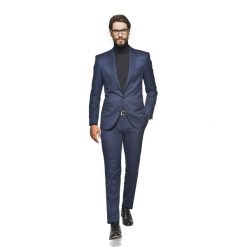 Garnitur letton 311 granatowy slim fit. Niebieskie garnitury marki Recman, z aplikacjami, z wiskozy. Za 699,00 zł.