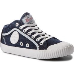 Trampki PEPE JEANS - Industry Jeans PLS30615 Dk Denim 559. Niebieskie półbuty damskie Pepe Jeans, z jeansu. W wyprzedaży za 189,00 zł.