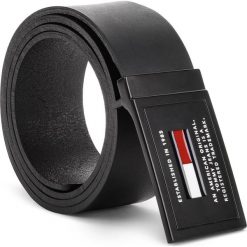 Pasek Męski TOMMY JEANS - Tjm Branded Plaque Belt 4.0 AM0AM04275 002. Czarne paski męskie marki Tommy Jeans, w paski, z jeansu. Za 279,00 zł.