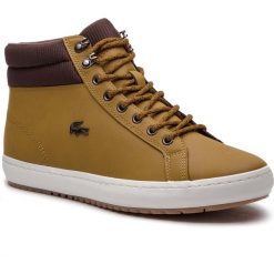 Sneakersy LACOSTE - Straightset Insulac 3181 Cam 7-36CAM006451W Tan/Dk Brw. Pomarańczowe półbuty męskie Lacoste, na co dzień, bez wzorów, ze skóry, bez zapięcia. W wyprzedaży za 379,00 zł.