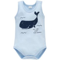 Pinokio Body Chłopięce Ocean´S Dream 74 Niebieskie. Niebieskie body niemowlęce Pinokio, na lato, bez wzorów, z bawełny, bez rękawów. Za 35,00 zł.