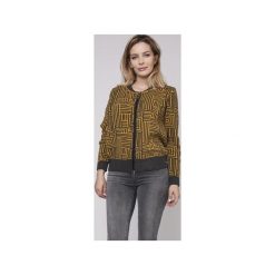Rozpinany sweter, SWE151 grafit/żółty MKM. Żółte swetry rozpinane damskie Mkm swetry, l, z dzianiny. Za 148,00 zł.