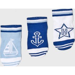 Tommy Hilfiger - Skarpetki dziecięce (3-pack). Niebieskie skarpetki chłopięce TOMMY HILFIGER, bez wzorów, z elastanu. W wyprzedaży za 49,90 zł.