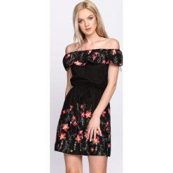 Długie sukienki: Czarna Sukienka Maxi Floral