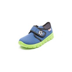 Superfit Boys Kapcie Bobby water kombi - niebieski - Gr.Moda (2 - 6 lat). Niebieskie buciki niemowlęce Superfit, z tkaniny, bez zapięcia. Za 115,00 zł.