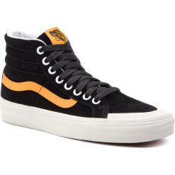 Sneakersy VANS - Sk8-Hi Reissue 13 VN0A3TKPB0Y1 Black/Zinnia. Czarne półbuty damskie Vans, bez wzorów, ze skóry, eleganckie, bez obcasa, na płaskiej podeszwie, bez zapięcia. Za 359,00 zł.