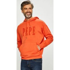 Pepe Jeans - Bluza. Pomarańczowe bluzy męskie Pepe Jeans, s, bez wzorów, z bawełny, z kapturem, bez rękawów, z kapturem. W wyprzedaży za 229,90 zł.