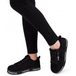 Buty sportowe damskie IdealShoes X-9711 Czarne. Czarne buty sportowe damskie Ideal Shoes, bez wzorów, z tworzywa sztucznego, sportowe, trekkingowe. Za 64,00 zł.