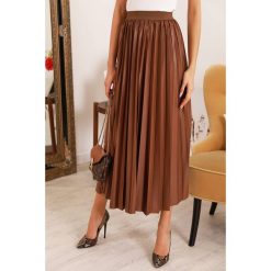 Spódnica MILEVAS BROWN. Pomarańczowe spódniczki damskie IVET, na co dzień, bez wzorów, eleganckie, długie, maxi. W wyprzedaży za 59,00 zł.