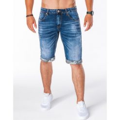 Spodenki i szorty męskie: KRÓTKIE SPODENKI MĘSKIE JEANSOWE W112 – NIEBIESKIE