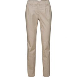 Spodnie chino ze stretchem bonprix piaskowy. Brązowe spodnie damskie bonprix, bez wzorów. Za 69,99 zł.