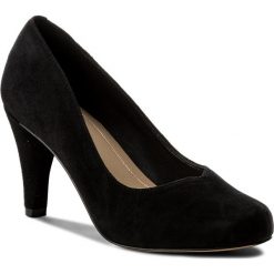 Półbuty CLARKS - Dalia Rose 261322644 Black Suede. Czarne półbuty damskie skórzane Clarks, na obcasie. W wyprzedaży za 199,00 zł.