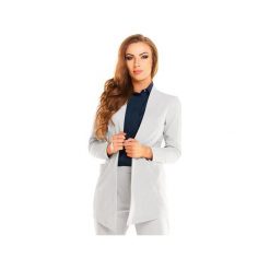 Żakiet N045 szary. Szare marynarki damskie Awama, xl, z poliesteru. Za 129,00 zł.