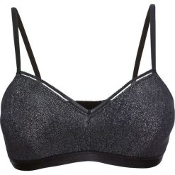 Biustonosz bustier bonprix czarny z połyskiem. Czarne biustonosze bonprix, z aplikacjami. Za 32,99 zł.