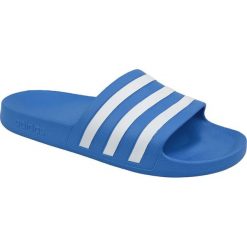 Adidas Adilette Aqua F35541 43 Niebieskie. Niebieskie kapcie męskie Adidas, z syntetyku. W wyprzedaży za 69,99 zł.