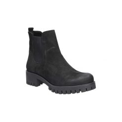 Botki Karino Botki skórzane 1426. Czarne botki damskie marki Karino, bez obcasa, bez zapięcia. Za 199,99 zł.
