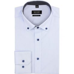 Koszula bexley 2322/2 długi rękaw custom fit niebieski. Niebieskie koszule męskie Recman, m, bez wzorów, bez kołnierzyka, z długim rękawem. Za 129,00 zł.