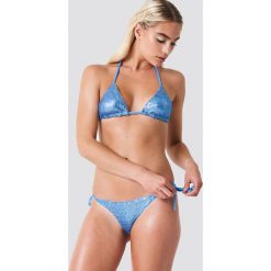Stroje kąpielowe damskie: Galore x NA-KD Dół bikini z cekinami – Blue