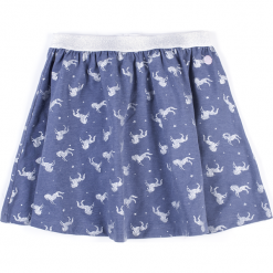 Spódnica. Niebieskie spódniczki dziewczęce marki MAGIC, z nadrukiem, z elastanu. Za 29,90 zł.