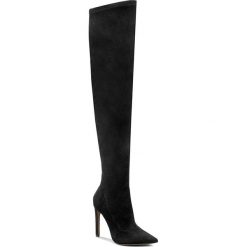 Buty zimowe damskie: Muszkieterki BALDOWSKI – D01896-1451 Lycra Czarna Zamsz