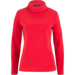 Bluza z polaru z golfem bonprix truskawkowy. Czerwone bluzy damskie bonprix, bez wzorów, z polaru, bez rękawów, bez kaptura. Za 44,99 zł.